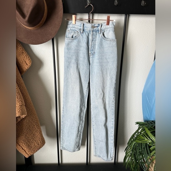 PACSUN light wash high rise button fly retro straight baggy leg denim jeans - Picture 1 of 5